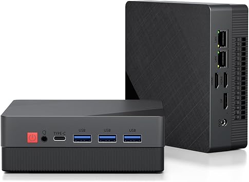 Mini PC Ryzen 5 4500U 2 in 1 GLAN Port 8GB DDR4 RAM 256GB NVMe SSD, Mini PC 6C/6T Up to 4.0GHz WiFi 6 / BT5.2 / Dual Channel Small PC HDMI*2 / DP 3 Screen 4K 60Hz Output 4500U8G+256G
