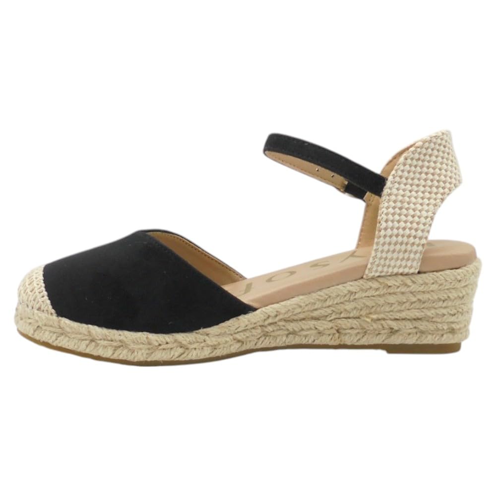 mysoft - 25M102 Alpargatas Beige de Mujer con Cuña 3 cm, Plataforma 2 cm, Cierre de Hebilla, Fabricadas en Piel Sintética, Planta de Gel Acolchada y Puntos de Relajación para: Mujer