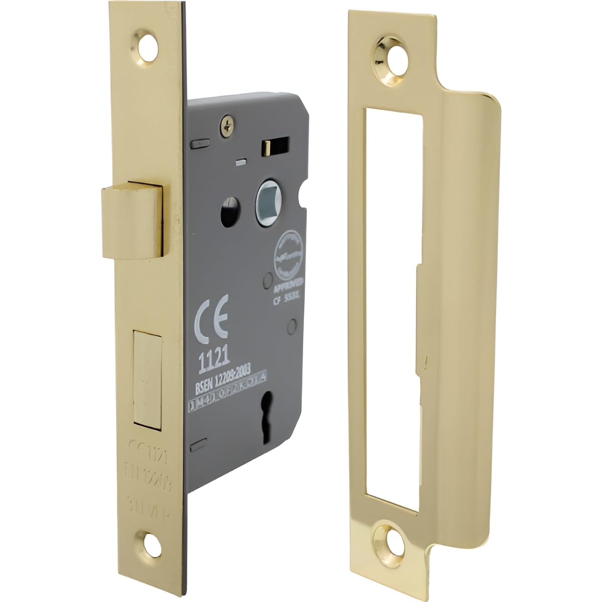 Shirenock Check In Detail 3 Lever Mortice Sashlock 63Mm Electro Brass, 1 In Pack