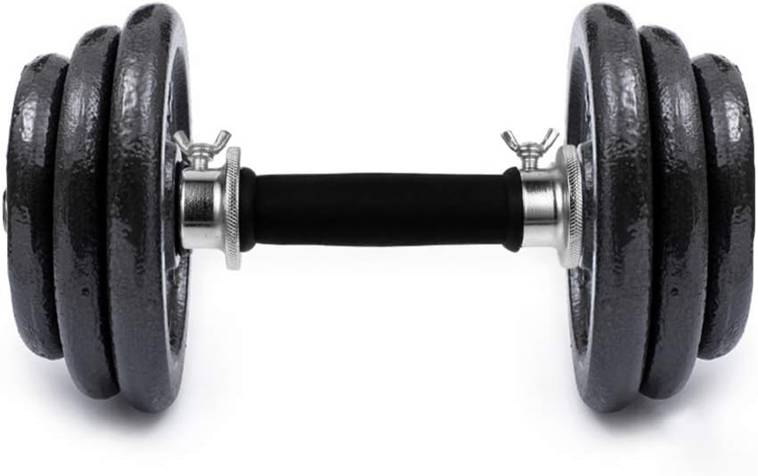 1Pc Dumbbell Bar for Weight Lifting Training Skid Grip Handle Coated Barbell with Safety Nut for Home Gym Strength Workouts