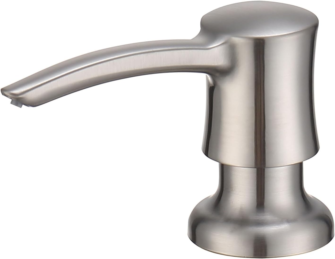 Built in Sink Soap Dispenser or Lotion Dispenser for Kitchen Sink, Brushed Nickel ABS Pump Head, with 11 Ounce Large PET Soap Bottle