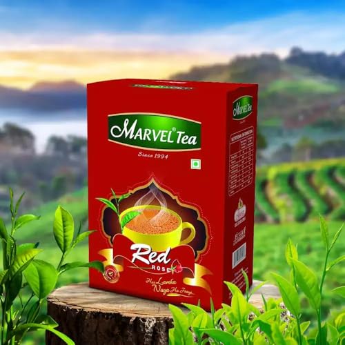 Image of Marvel Red Rose Tea 1Kg, Strong Kadak CTC Loose Tea, Handpicked Strong Chai Unique Blend From Assam & Darjeeling, Refreshing Aroma & Rich Taste