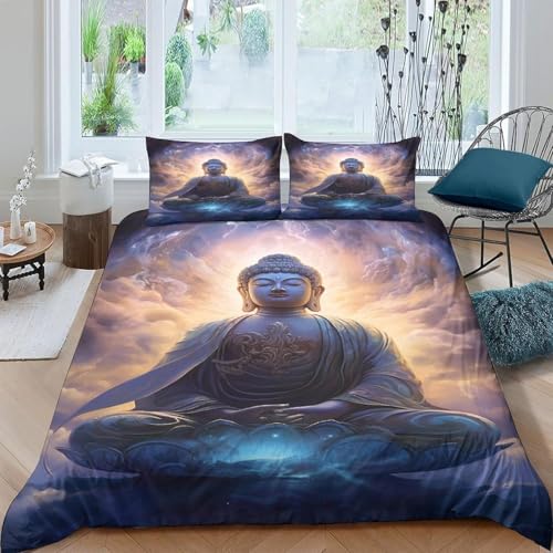 Linge de lit bouddha moderne en microfibre de haute qualité 3 pièces