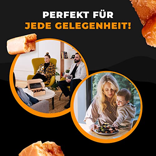 Traditionelle Karamellbonbons - Frisch Fudge - Geschmack: Minze & Schokolade - Mr Fudgesto Süßigkeiten aus Karamell - Kuhbonbon - Box 250 g