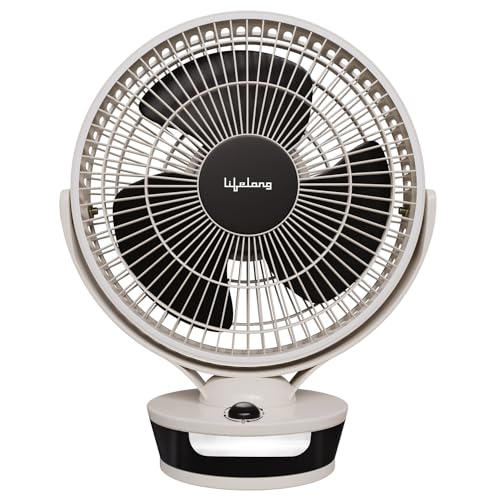 Lifelong 300mm Table Fan High Speed for Home with LED Light, Oscillating Fan with 2200 RPM Speed, Portable Electric Table Fan for Summer with compact design – 1 Year Manufacturer’s Warranty (LLTF904)