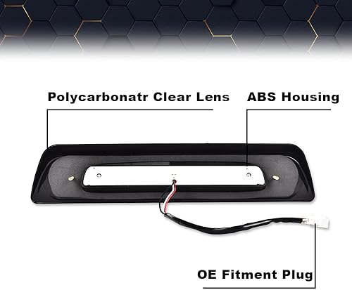 Miniatura 3 de PIT66 3 luz de freno LED, compatible con Toyota Tundra 2007-2018 de montaje alto, luz LED de freno de carga trasera de 3 Thrid, lente ahumada,