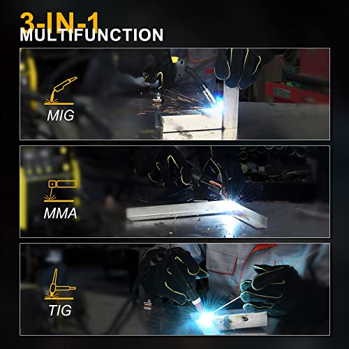 Flameweld Mig Arc Tig 3 In 1 Gas/Gasless Mig Welder Machine, 110/220V Mta1650 Dual Voltage Mma/Mig/Lift Tig Welder, 160Amps Mig Welding Machine #TOP1