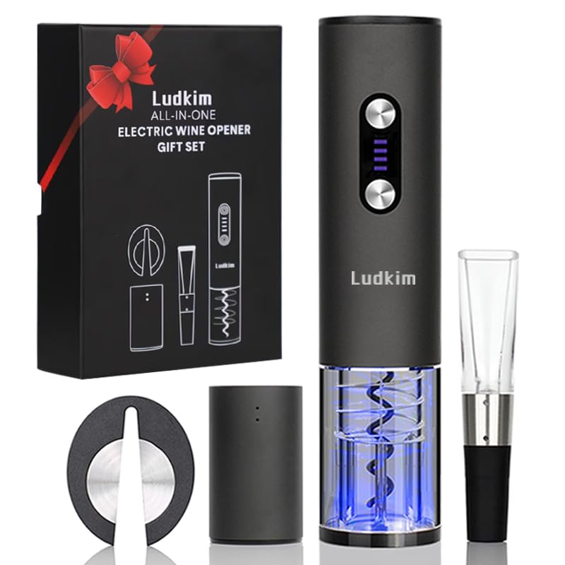 Tire-bouchon électrique rechargeable sans fil kit décapsuleur métal avec bouchon sous vide d'air