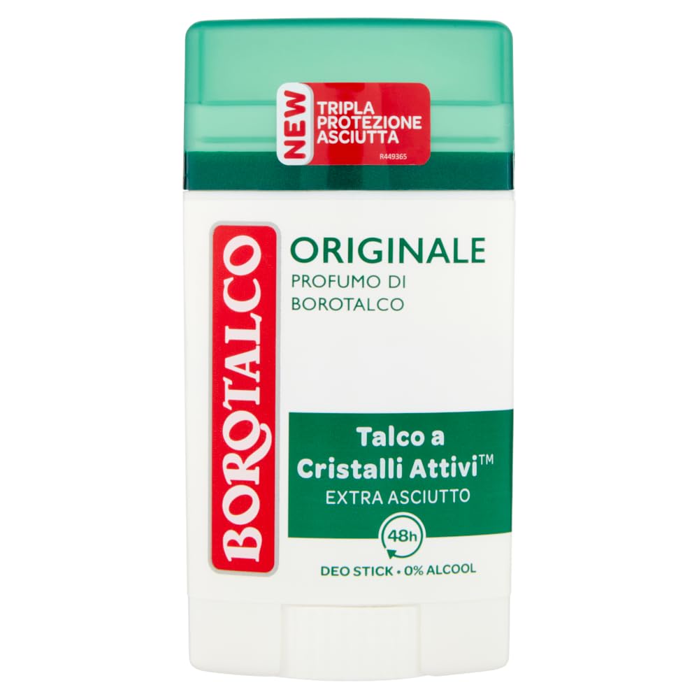 12x Borotalco Deodorante Deo Stick Originale,Dreifacher Schutz vor Schweiß und extra Trocken Effekt,40ml + Beni Culinari Kostenloser Schlüsselanhänger