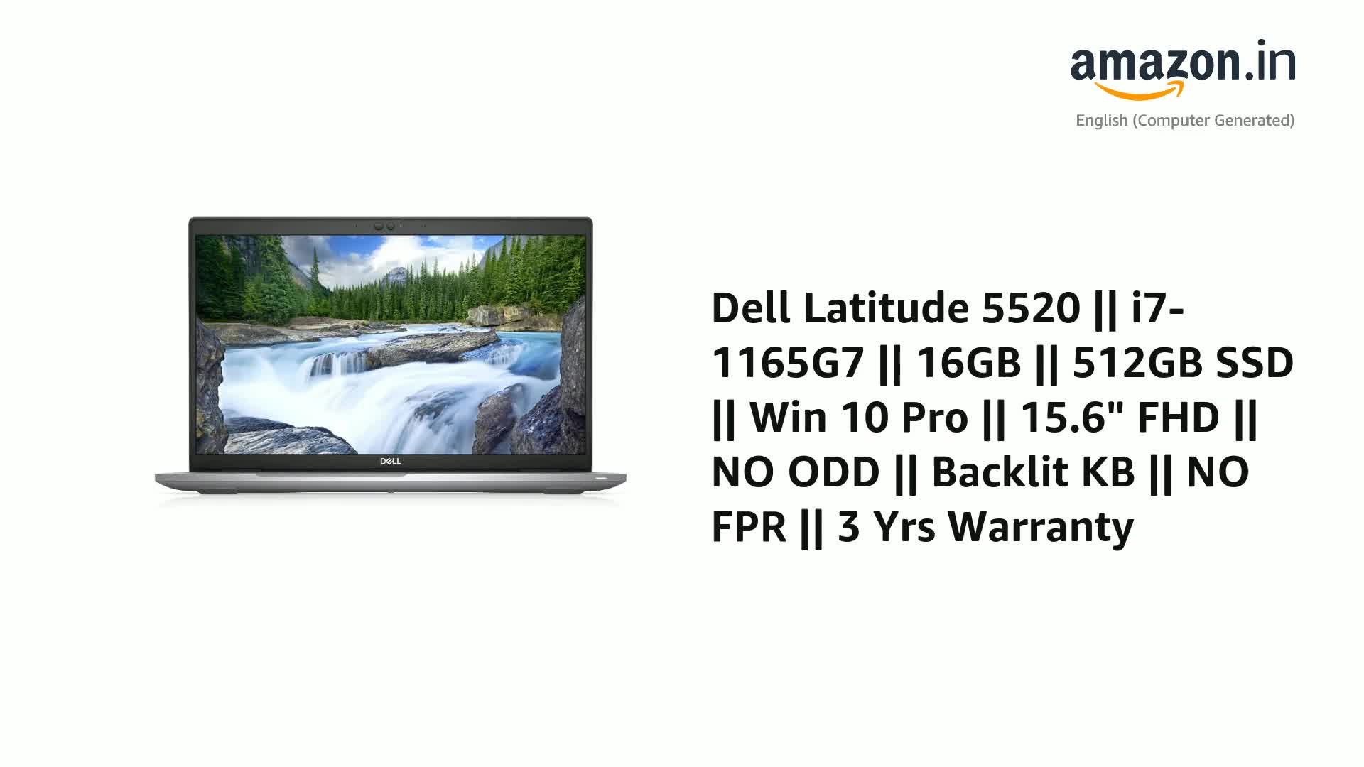 Amazon.in: Buy Dell Intel Latitude 5520 | i7-1165G7 | 16GB | 512GB