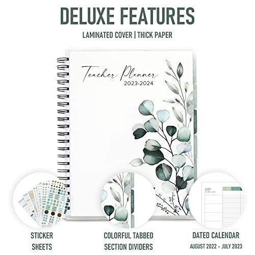 Simplified Teacher Planner For The 2023-2024 Academic School Year - Your All Incl. 8.5" X 11" Lesson Plan Book Supplies - Easily Organize Your Daily, Weekly & Monthly Classroom/Homeschool Schedule #TOP4