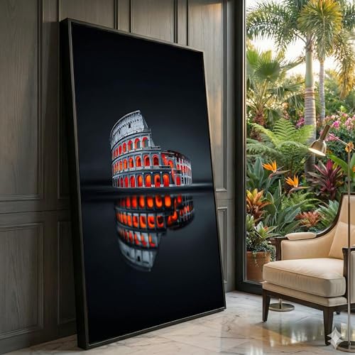 Tableau lumineux sur toile pour habiller un mur vide reflet nocturne 40x70