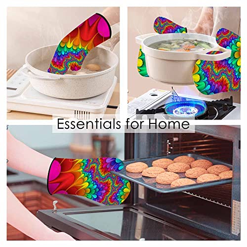 Samgula SAMGULA-OVENMITTSA125 Abstract Rainbow Oven Mitts And Pot Holders Sets Tie Dye Colorful Art Heat Resistant 3Pcs thumb #2