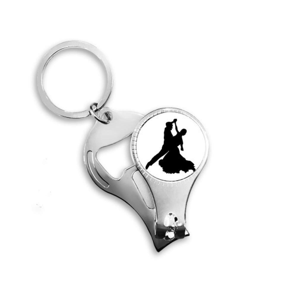 Porte-clés décapsuleur avec coupe-ongles sport Dancer Duet Dance en acier