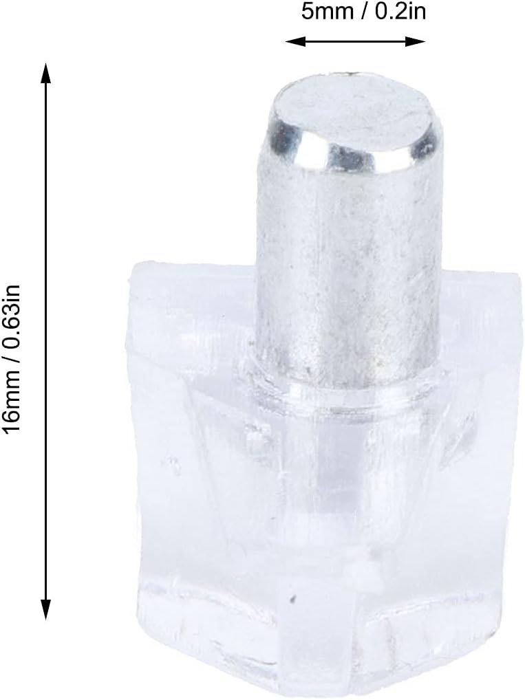 50Pcs Shelf Support, 5mm Clear Shelf Support Pegs Support Cabinet Shelf Pins Clear Shelf Support Pegs Shelf Holder Pins Bracket Cabinet Clips Holder Furniture Hardware