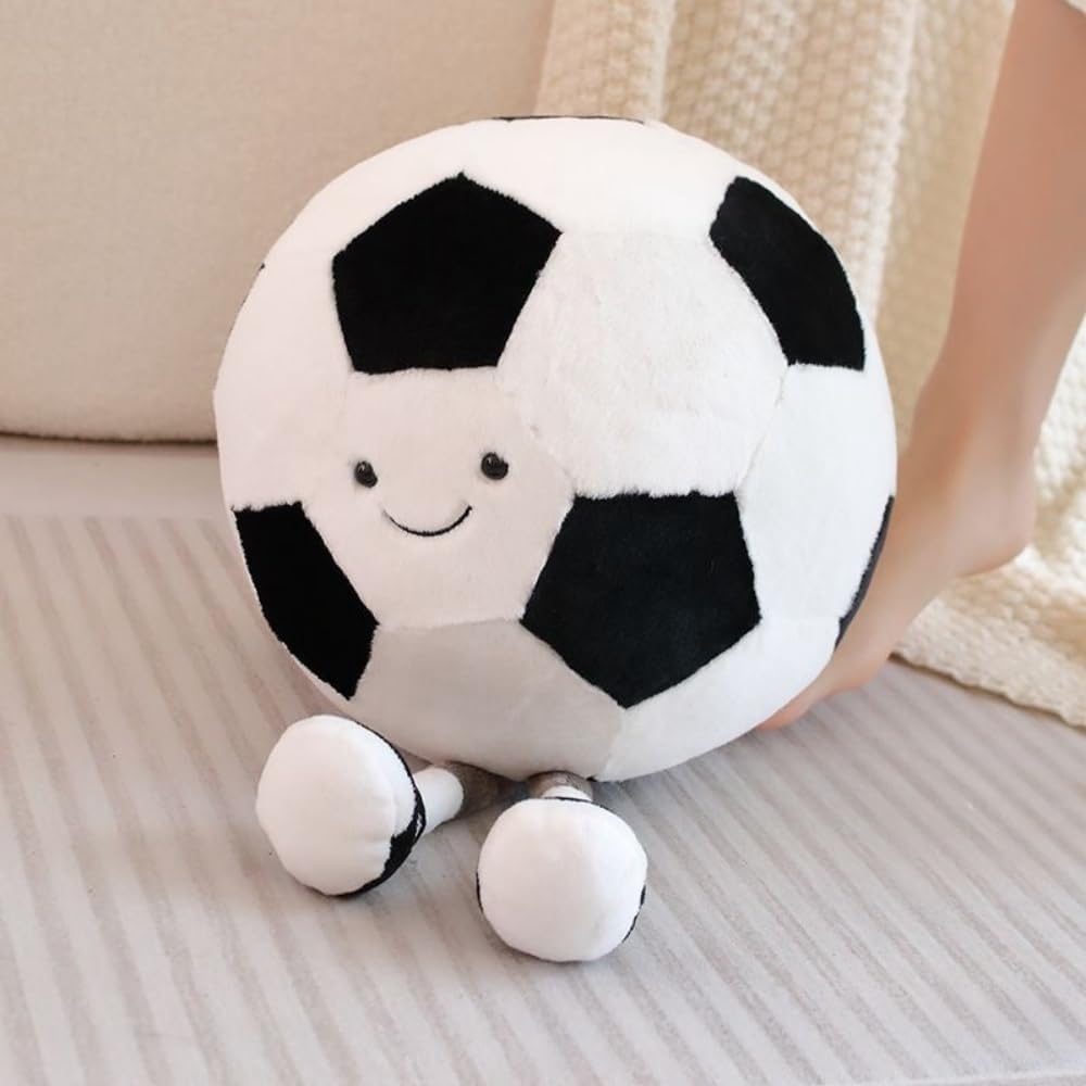 Xshelley12 inch Footbal/Basketball Plush Toys Pillow,Stuffed Sports Balls Plush Toys,Creative Basketball/Football Plush Doll,Spherical Soft CushionKids Gift (Football)