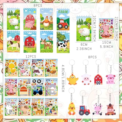 Mini carnet de notes et porte-clés ferme pour animer un anniversaire enfant - 2