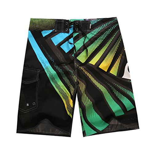 YOUJIA Traje De Baño Casual Beach Shorts Pantalon Corto Para Hombre Verde M