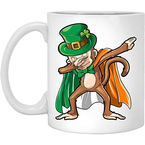 831 Tazza Mug In Ceramica Tazza Di Caffè Morning Cup 330Ml Dabbing Monkey St Patricks Day Boys Leprechaun Monkey Bandiera Irlandese
