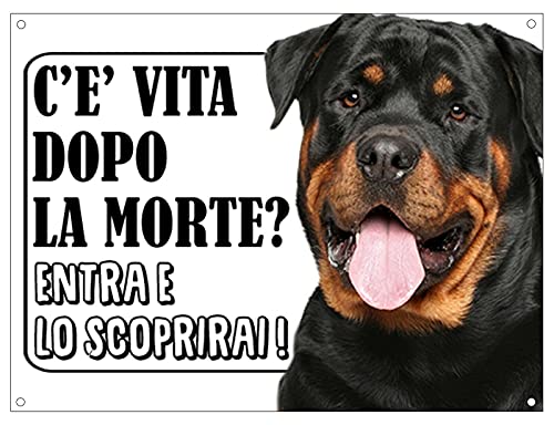 CARTELLO ATTENTI AL CANE - ROTTWEILER c'è vita