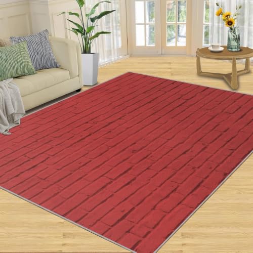 Tapis mur de briques rouges lavable moquette 3D antiderapant 150x240 - 4