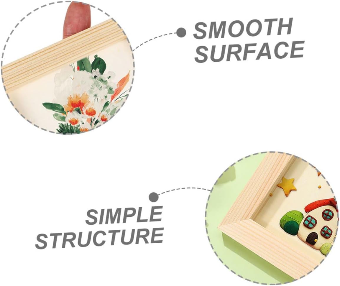 Luxshiny 5pcs Wooden DIY Picture Frames 20x20cm Blank Wood Craft Photo Frames for Boys Artwork Display