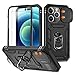HpulaCase for iphone 11 Pro Max Case with Camera Cover Slider, 2*Screen Protectors,Build in 360°Rotating Ring Kickstand, Military Grade Protective Case for iphone 11 Pro Max 6.5"-Black