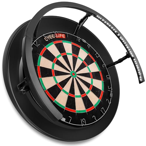 CyeeLife 270° Dart Board LED Lighting System | 114 White LEDs, Black Frame, LED Dartboard Light for Enhanced Visibility, Securely Fits All Dart Boards, Professional Dart Accessories
