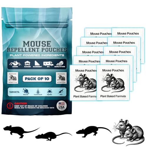 Extra Strong 12Pack Vamoose Mouse Repellent Pouches Botanical Rodent Repellent Indoor Rat Deterrent Outdoor Vamoose Rodent-Repelling Pouches Mice Deterrents for Home Attic/Office/Shed/Barn/Storage/RV