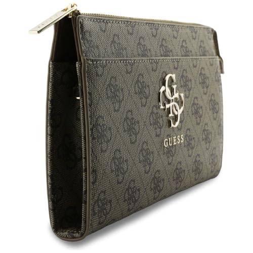 Image of CG MOBILE GUESS Universal Phone Wallet Bag Officially Licensed, Big 4G Logo Print Phone Pouch with Crossbody Strap, Impact-Resistant Protective Phone Holder for Men & Women - Brown