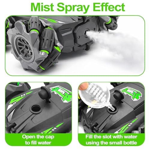 Image of The Flyers Bay 4X4 RC Drift Smoke Stunt Car, 2.4GHz Remote Control 360 Rotating Double-Sided 4WD Racing Car, High-Speed Tumbling Off-Road Climbing Rechargeable RC Car for Kids Boys Girls