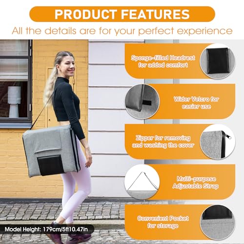 Image of FASTMOMENT Floor Chair with Water Repellent Fabric 14-Position Adjustable Floor Chair with Back Support Portable Ground Seating for Adults Foldable Meditation Seat with Washable Cover (Light Grey)