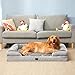 EHEYCIGA Orthopedic Dog Beds for Large Dogs, Waterproof Memory Foam Large Pet Bed with Sides, Non-Slip Bottom and Egg-Crate Foam Dog Couch Bed with Washable Removable Cover, Grey