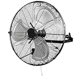 Allsheen 18 Inch Wall Mount Fan - High Velocity Fan, 3 Adjustable Speeds & 270° Tilting, Industrial Fan for Bedroom, Patio, Warehouse, Metal Fan for Optimal Ventilation Cooling, Durable Wall Fans.