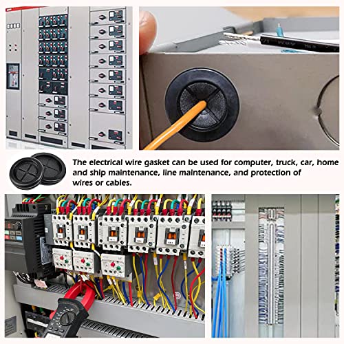 85Pcs Rubber Grommet Kit 5 Sizes Double Sided Round Electrical Wire Gaskets Cable Protection Firewall Hole Drill Hole Synthetic Rubber Plug Assortment Set For Automotive, Plumbing, Pc Hardware, Piano #TOP6