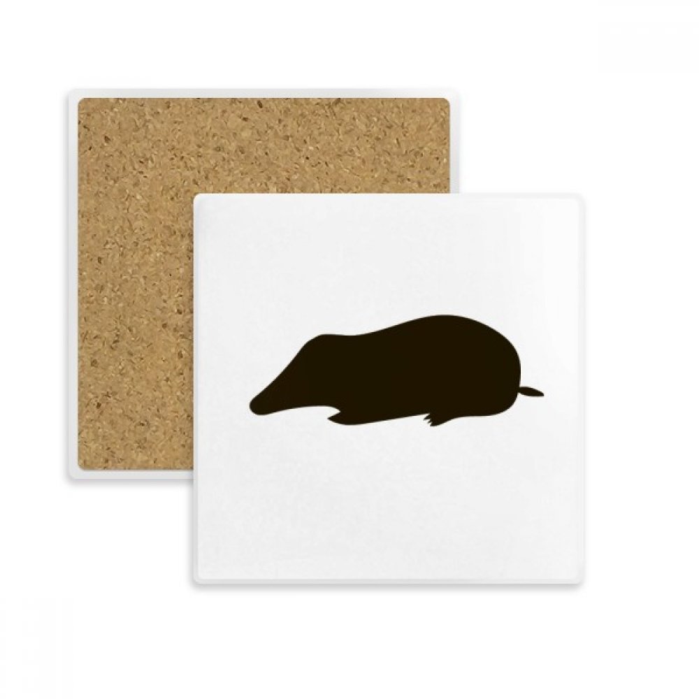 Sous-verre en pierre absorbante taupe noir animal pour tasse et verre