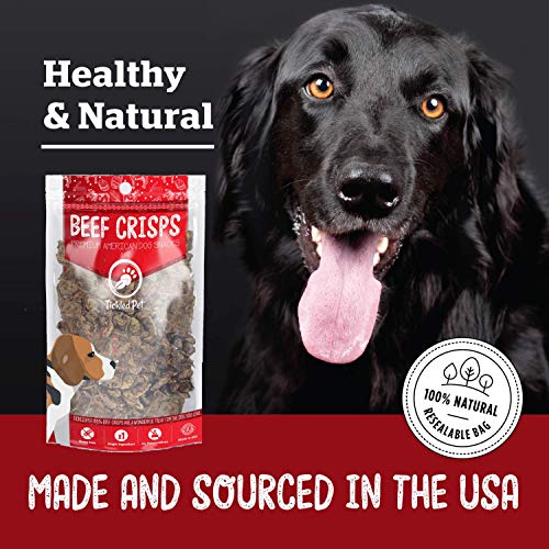Tickledpet Beef Lung Usa Made Grain Free Natural Slow Roasted Beef Crisp Bite Sized Dog Training Treats, 8 Oz #TOP4