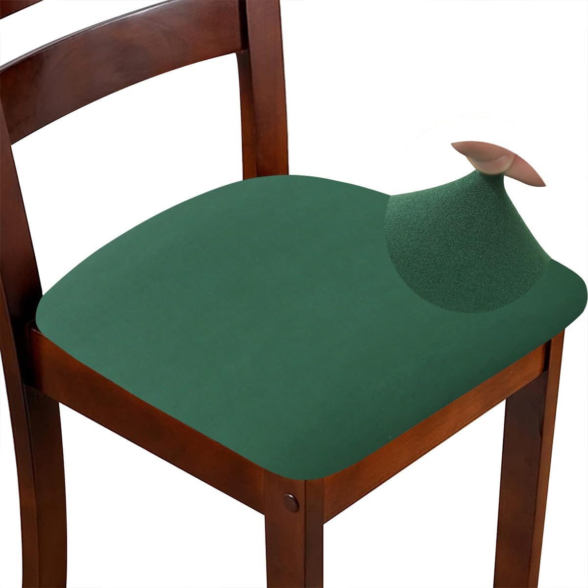 ZHILING Stretch dark green Chair Seat Covers for Dining Room Set of 4