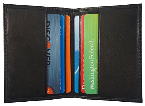 Leather Credit Card & Id Holder Slim Design Black Mens Wallet2