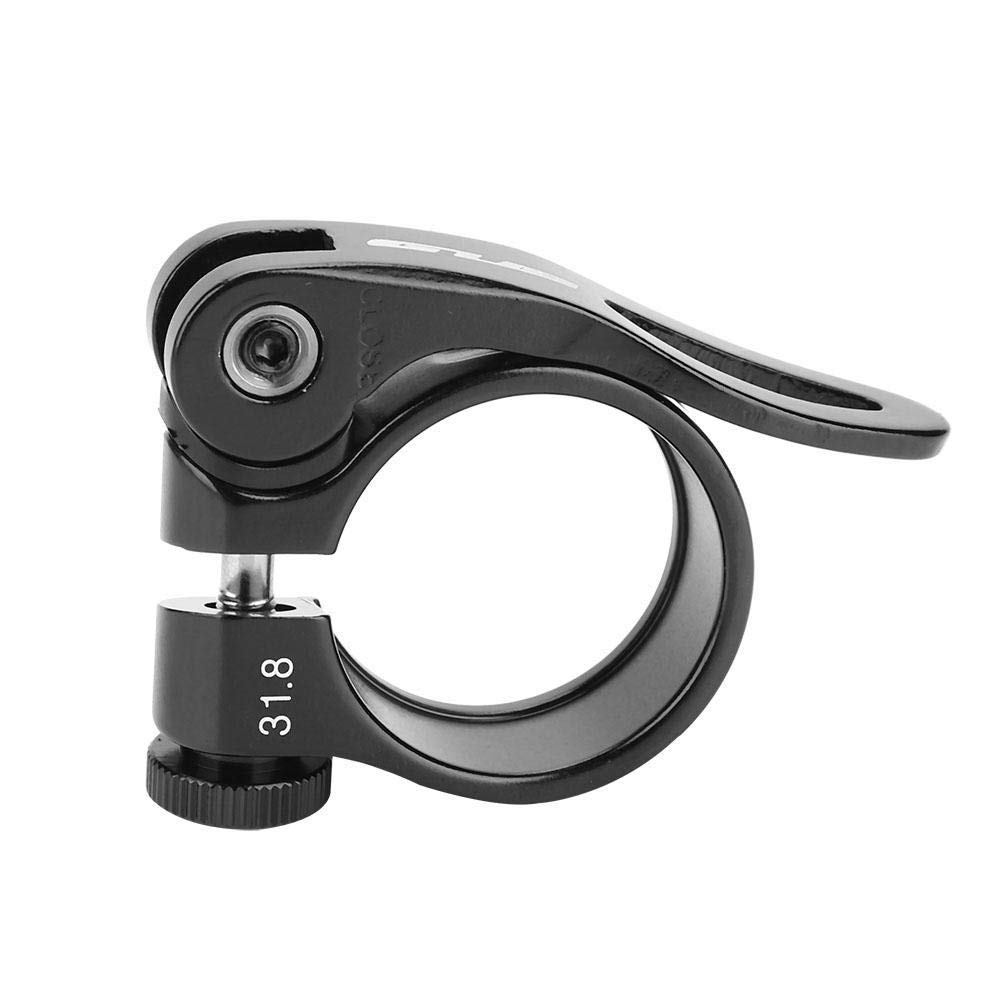 Keenso Mocowanie drążka rowerowego, CX-18 szczypce do siodełka ze stopu aluminium 31,8 mm szybkie zwolnienie roweru szosowego, zacisk do siodełka rowerowego (czarny)