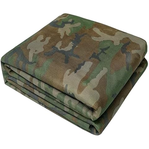 Hunting Blind,Camo Burlap Cradle Mesh Fabric,300D Camouflage Netting Quiet Mesh Net for Hunting, Photography, Camping, Concealment, Disguise, Sunshade, Convers-4.9ft x 13ft(1.5M x 4M) Cover