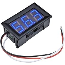 Mini Digital Voltmeters 0-99.9V LED Digital Display Panel Meter 99.9V Blue DC Power Monitor Low Power Consumption Three-Wire