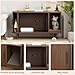 Cat Litter Box Enclosure with Cat Scratch Pad, Sliding Door, 37.4