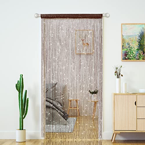 Door String Curtains Living Room Divider,Bedroom Doorway Hanging Hippie Sequin Decor Fringe Curtain Closet Window Wall Panels Kitchen Party Decorations Tassel Screen Boho (Brown, 39"×79" In) #TOP14