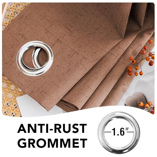 Image of H.VERSAILTEX 100% Blackout Curtains for Bedroom Thermal Insulated Linen Textured Curtains Heat and Full Light Blocking Drapes Living Room Curtains 2 Panel Sets, Washed Spice, 52x45 Inch