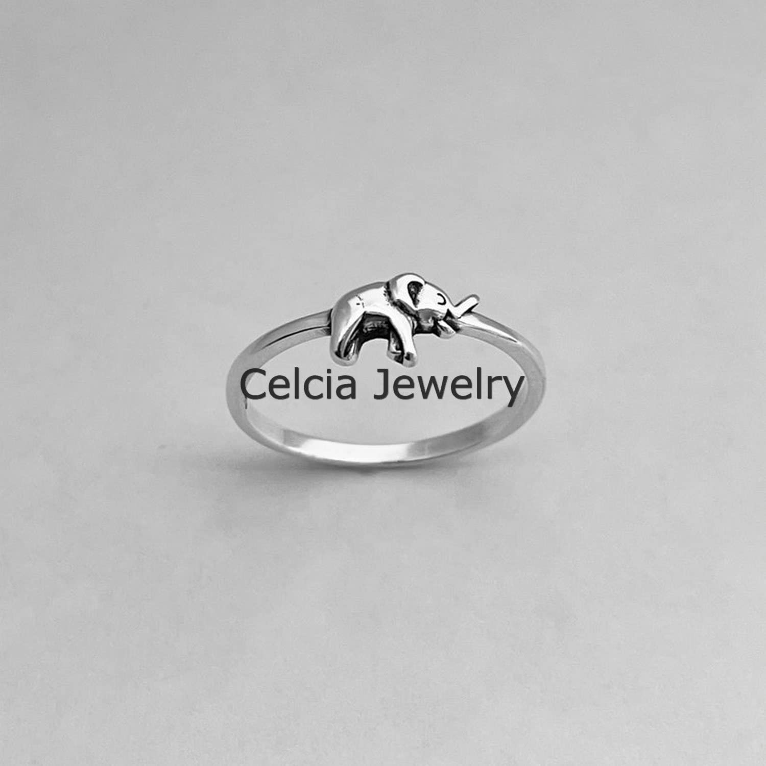 Anillo de elefante pequeño de plata de ley 925 real, anillo de buena suerte, anillo animal, anillo bohemio bohemio, joyería atractiva, anillo minimalista, anillo del día de la madre