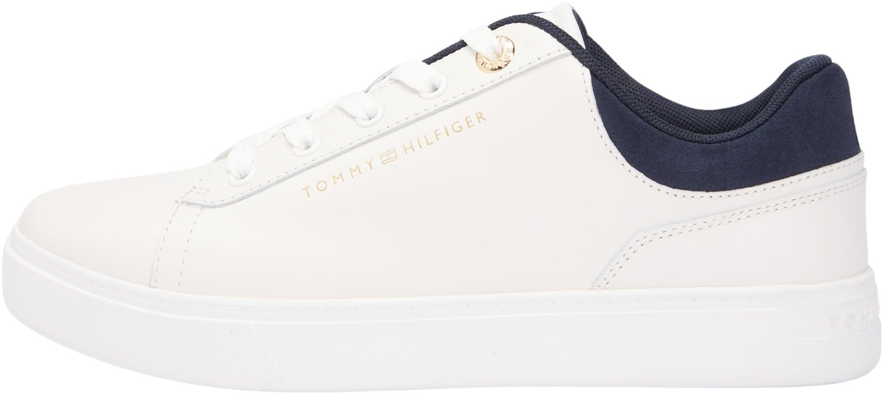 Tommy Hilfiger Women Casual Cupsole Sneaker FW0FW09020 Low Top, White (Ecru/Space Blue), 37