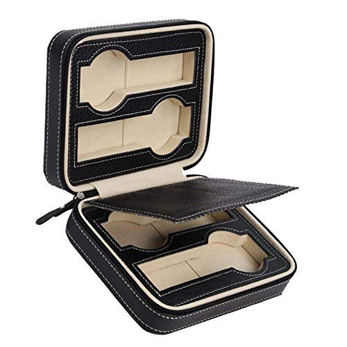 Caja de joyería Caja de reloj de cuero de fibra de carbono Caja de joyería 20 rejilla Doble claraboya Pantalla de almacenamiento de pulsera con cerradura Hombres Mujeres Cajas de almacenamiento de vi