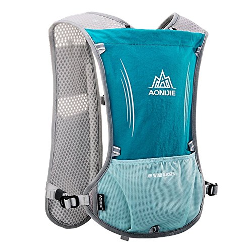 AONIJIE Mochila Multifuncional para Atividades Ao Ar Livre, 5L, Incluindo Camping, Ciclismo, Corrida, Escalada E Trilhas, com Sistema de Hidratação Integrado (Disponível Apenas Na Cor Azul Claro).