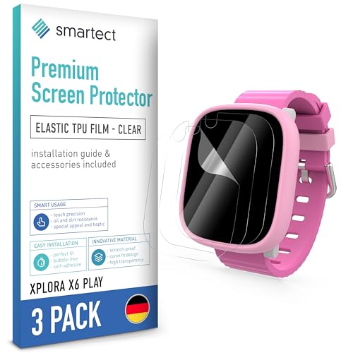 smartect TPU Schutzfolie [3 Stück, Klar] kompatibel mit Xplora X6 Play, Bedeckt das ganze Display, Bildschirmschutz Blasenfrei, Displayschutzfolie Anti Fingerabdruck